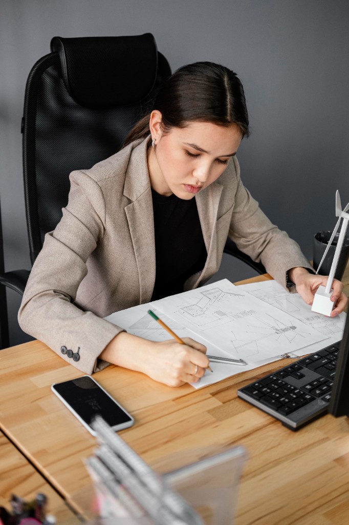 UK tax and accounting adviser reviewing financial documents